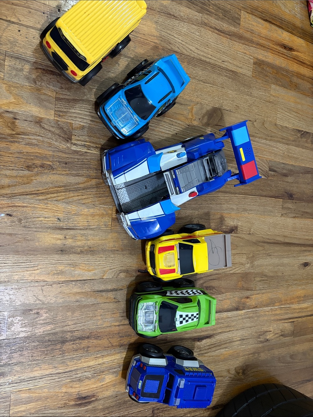 Blue and Yellow Kids Toy Car Set - Assorted Race Vehicles